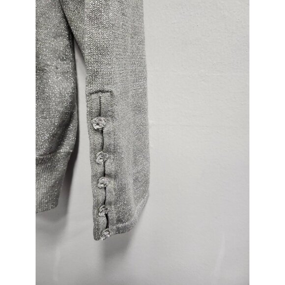 Lane Bryant Sweater Womens 14/16 Silver Metallic Turtleneck Pullover Holiday - Picture 3 of 9